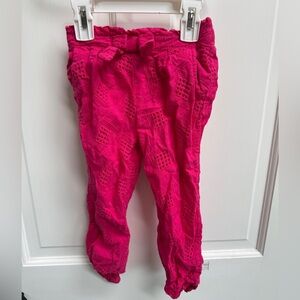 OshKosh B'gosh 2T Girls Hot Pink Eyelet Casual Pants